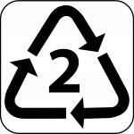 Recyclage pour le type-2 Matières plastiques signe